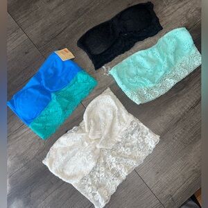 Lace Bandeau Bundle - Black, Blue, Mint, and Cream